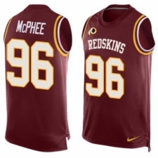 Men's Nike Washington Redskins #96 Pernell McPhee Limited Red Player Name & Number Tank Top NFL Jersey