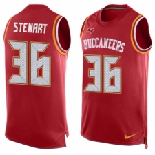 Men's Nike Tampa Bay Buccaneers #36 M.J. Stewart Limited Red Player Name & Number Tank Top NFL Jersey