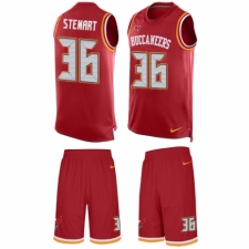 Men's Nike Tampa Bay Buccaneers #36 M.J. Stewart Limited Red Tank Top Suit NFL Jersey