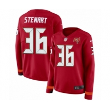 Women's Nike Tampa Bay Buccaneers #36 M.J. Stewart Limited Red Therma Long Sleeve NFL Jersey