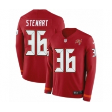 Youth Nike Tampa Bay Buccaneers #36 M.J. Stewart Limited Red Therma Long Sleeve NFL Jersey