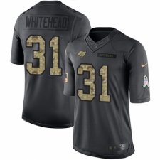 Men's Nike Tampa Bay Buccaneers #31 Jordan Whitehead Limited Black 2016 Salute to Service NFL Jersey