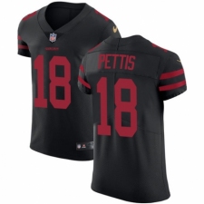 Men's Nike San Francisco 49ers #18 Dante Pettis Black Alternate Vapor Untouchable Elite Player NFL Jersey