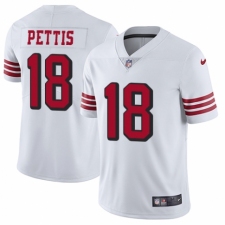 Men's Nike San Francisco 49ers #18 Dante Pettis Elite White Rush Vapor Untouchable NFL Jersey