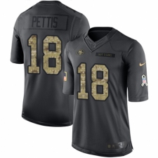 Men's Nike San Francisco 49ers #18 Dante Pettis Limited Black 2016 Salute to Service NFL Jersey
