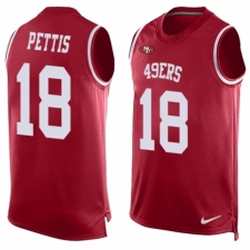 Men's Nike San Francisco 49ers #18 Dante Pettis Limited Red Player Name & Number Tank Top NFL Jersey