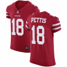 Men's Nike San Francisco 49ers #18 Dante Pettis Red Team Color Vapor Untouchable Elite Player NFL Jersey