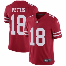 Men's Nike San Francisco 49ers #18 Dante Pettis Red Team Color Vapor Untouchable Limited Player NFL Jersey