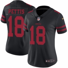 Women's Nike San Francisco 49ers #18 Dante Pettis Black Vapor Untouchable Limited Player NFL Jersey