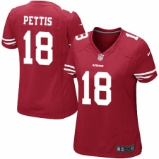 Women's Nike San Francisco 49ers #18 Dante Pettis Game Red Team Color NFL Jersey
