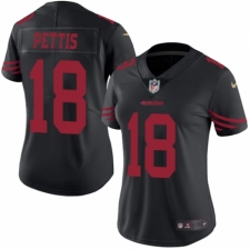 Women's Nike San Francisco 49ers #18 Dante Pettis Limited Black Rush Vapor Untouchable NFL Jersey