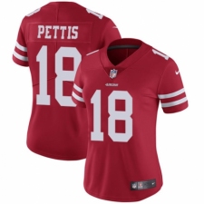Women's Nike San Francisco 49ers #18 Dante Pettis Red Team Color Vapor Untouchable Limited Player NFL Jersey