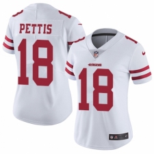 Women's Nike San Francisco 49ers #18 Dante Pettis White Vapor Untouchable Limited Player NFL Jersey