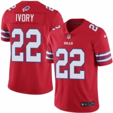 Men's Nike Buffalo Bills #22 Chris Ivory Elite Red Rush Vapor Untouchable NFL Jersey