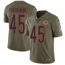 Men's Nike Chicago Bears #45 Joel Iyiegbuniwe Limited Olive 2017 Salute to Service NFL Jersey