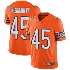 Men's Nike Chicago Bears #45 Joel Iyiegbuniwe Limited Orange Rush Vapor Untouchable NFL Jersey