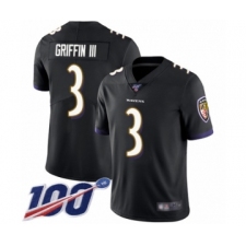 Men's Baltimore Ravens #3 Robert Griffin III Black Alternate Vapor Untouchable Limited Player 100th Season Football Jersey