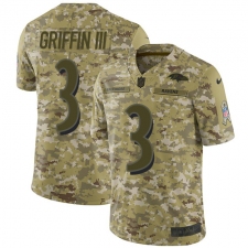Men's Nike Baltimore Ravens #3 Robert Griffin III Limited Camo 2018 Salute to Service NFL Jersey