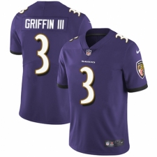 Men's Nike Baltimore Ravens #3 Robert Griffin III Purple Team Color Vapor Untouchable Limited Player NFL Jersey