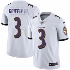 Men's Nike Baltimore Ravens #3 Robert Griffin III White Vapor Untouchable Limited Player NFL Jersey