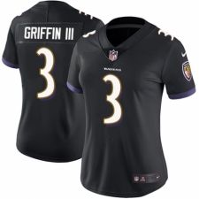 Women's Nike Baltimore Ravens #3 Robert Griffin III Black Alternate Vapor Untouchable Elite Player NFL Jersey