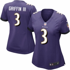 Women's Nike Baltimore Ravens #3 Robert Griffin III Game Purple Team Color NFL Jersey