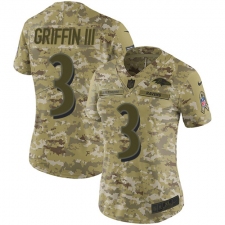 Women's Nike Baltimore Ravens #3 Robert Griffin III Limited Camo 2018 Salute to Service NFL Jersey