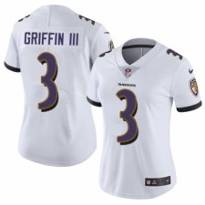 Women's Nike Baltimore Ravens #3 Robert Griffin III White Vapor Untouchable Limited Player NFL Jersey