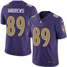 Men's Nike Baltimore Ravens #89 Mark Andrews Elite Purple Rush Vapor Untouchable NFL Jersey