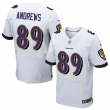 Men's Nike Baltimore Ravens #89 Mark Andrews Elite White NFL Jersey