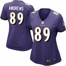 Women's Nike Baltimore Ravens #89 Mark Andrews Game Purple Team Color NFL Jersey