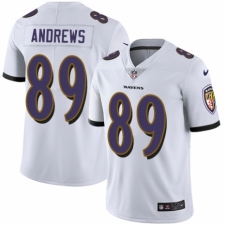 Youth Nike Baltimore Ravens #89 Mark Andrews White Vapor Untouchable Elite Player NFL Jersey