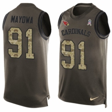 Men's Nike Arizona Cardinals #91 Benson Mayowa Limited Green Salute to Service Tank Top NFL Jersey