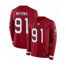 Youth Nike Arizona Cardinals #91 Benson Mayowa Limited Red Therma Long Sleeve NFL Jersey