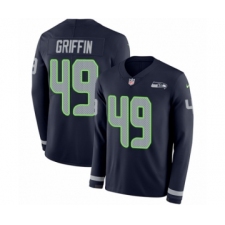 Men's Nike Seattle Seahawks #49 Shaquem Griffin Limited Navy Blue Therma Long Sleeve NFL Jersey