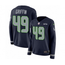 Women's Nike Seattle Seahawks #49 Shaquem Griffin Limited Navy Blue Therma Long Sleeve NFL Jersey