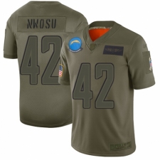 Men's Los Angeles Chargers #42 Uchenna Nwosu Limited Camo 2019 Salute to Service Football Jersey