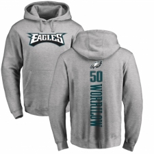 Nike Philadelphia Eagles #50 Paul Worrilow Ash Backer Pullover Hoodie