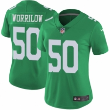 Women's Nike Philadelphia Eagles #50 Paul Worrilow Limited Green Rush Vapor Untouchable NFL Jersey