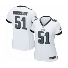 Women's Philadelphia Eagles #51 Paul Worrilow Game White Football Jersey