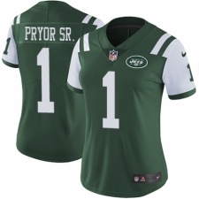 Women's Nike New York Jets #1 Terrelle Pryor Sr. Green Team Color Vapor Untouchable Limited Player NFL Jersey