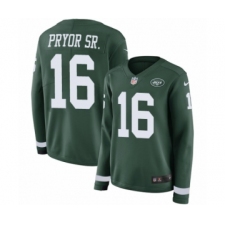 Women's Nike New York Jets #16 Terrelle Pryor Sr. Limited Green Therma Long Sleeve NFL Jersey
