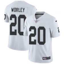 Youth Nike Oakland Raiders #20 Daryl Worley White Vapor Untouchable Limited Player NFL Jersey