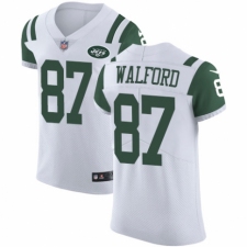 Men's Nike New York Jets #87 Clive Walford White Vapor Untouchable Elite Player NFL Jersey