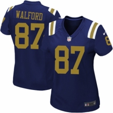 Women's Nike New York Jets #87 Clive Walford Elite Navy Blue Alternate NFL Jersey