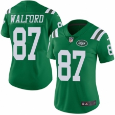 Women's Nike New York Jets #87 Clive Walford Limited Green Rush Vapor Untouchable NFL Jersey