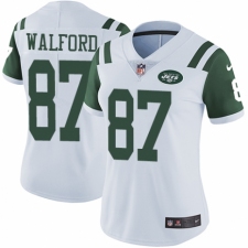 Women's Nike New York Jets #87 Clive Walford White Vapor Untouchable Limited Player NFL Jersey