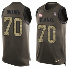 Men's Nike New York Giants #70 Patrick Omameh Limited Green Salute to Service Tank Top NFL Jersey