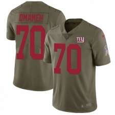 Men's Nike New York Giants #70 Patrick Omameh Limited Olive 2017 Salute to Service NFL Jersey
