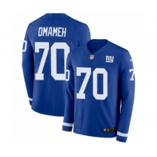 Men's Nike New York Giants #70 Patrick Omameh Limited Royal Blue Therma Long Sleeve NFL Jersey